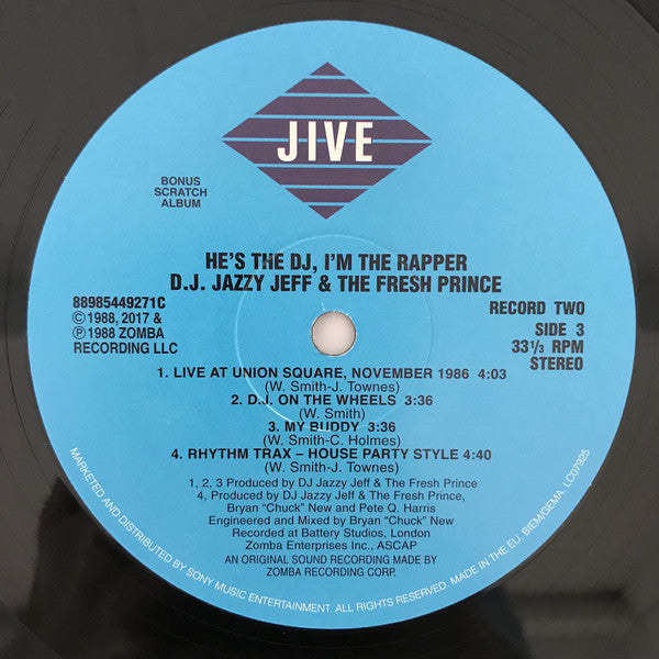 DJ Jazzy Jeff & The Fresh Prince : He's The DJ, I'm The Rapper (2xLP, Album, RE)