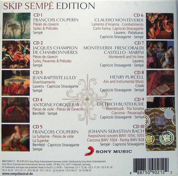 François Couperin | Jacques Champion de Chambonnières | Jean-Baptiste Lully | Antoine Forqueray | Claudio Monteverdi | Henry Purcell | Dieterich Buxtehude | Johann Sebastian Bach - Skip Sempé | Capriccio Stravagante : Skip Sempé Edition (10xCD, Album + Box, Comp)