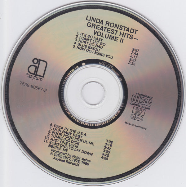 Linda Ronstadt : Greatest Hits Volume Two (CD, Comp, RE)