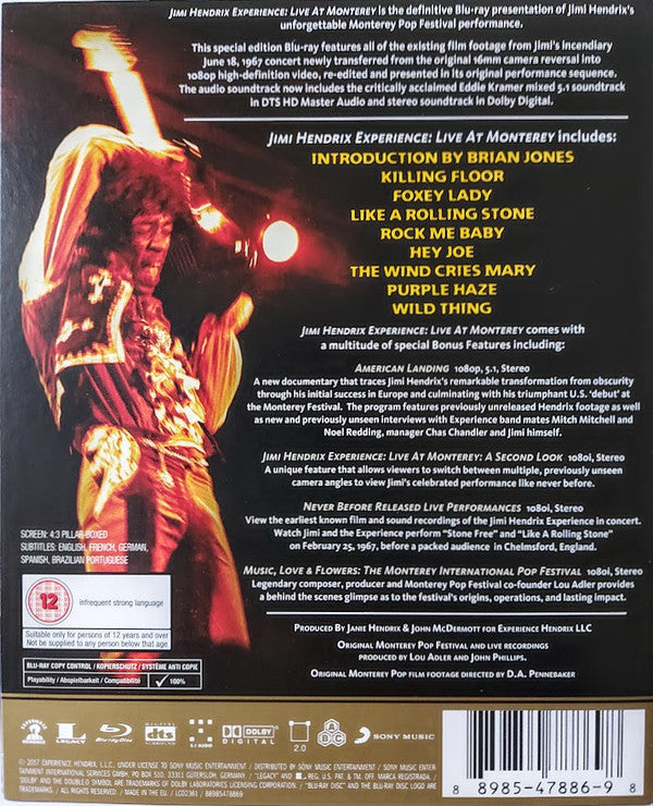 The Jimi Hendrix Experience : Live at Monterey (Blu-ray, RE, RM, Multichannel)