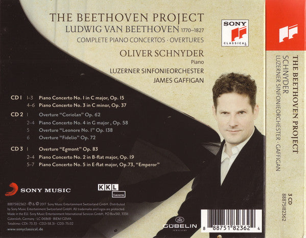 Oliver Schnyder, Luzerner Sinfonieorchester, James Gaffigan : The Beethoven Project – Complete Piano Concertos ∙ Overtures (3xCD)