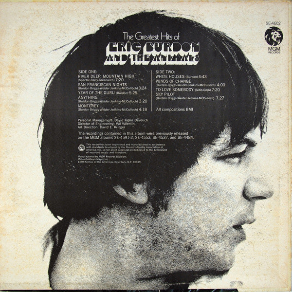 Eric Burdon & The Animals : The Greatest Hits Of Eric Burdon And The Animals (LP, Comp)