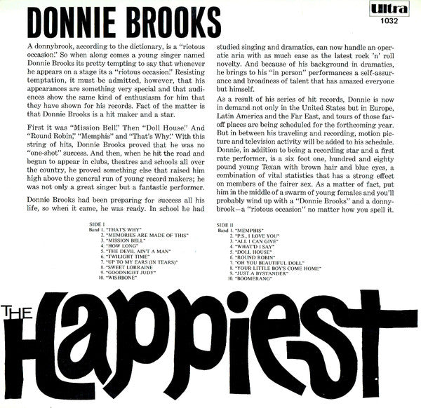 Donnie Brooks : The Happiest (LP, Comp)