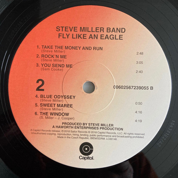 Steve Miller Band : Fly Like an Eagle (LP, Album, RE, RM, 180)