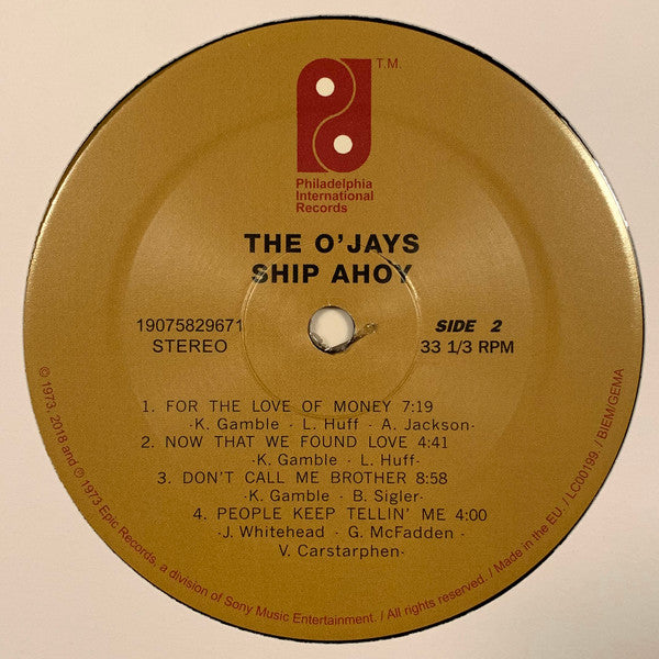 The O'Jays : Ship Ahoy (LP, Album, RE, Gat)