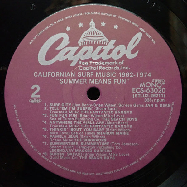 Various : California Surf Music 1962-1974 Summer Means Fun (LP, Comp, Promo)