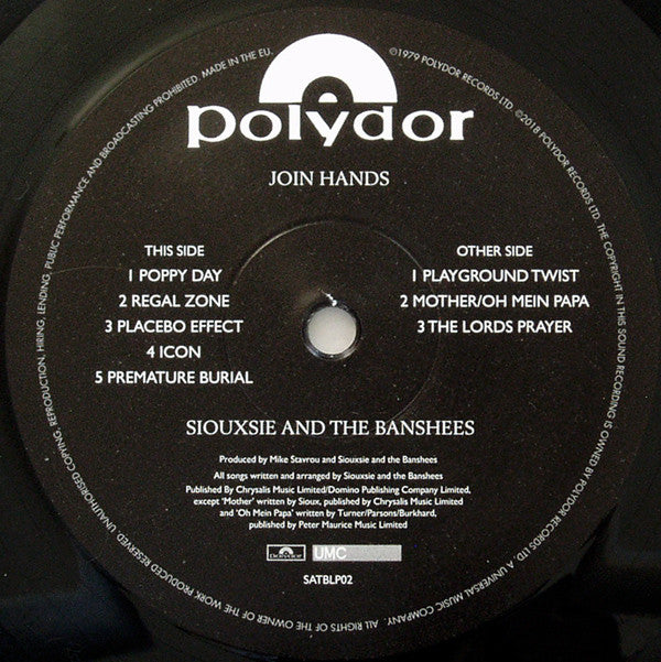 Siouxsie & The Banshees : Join Hands (LP, Album, RE, RM, 180)