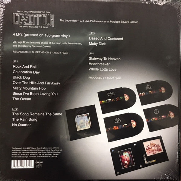 Led Zeppelin : The Soundtrack From The Film The Song Remains The Same (4xLP, Album, Dlx, RE, RM, 180 + Box)