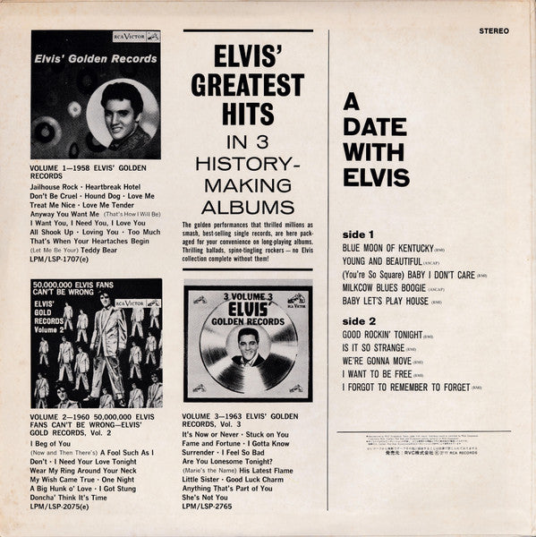 Elvis Presley : A Date With Elvis (LP, Comp, RE)