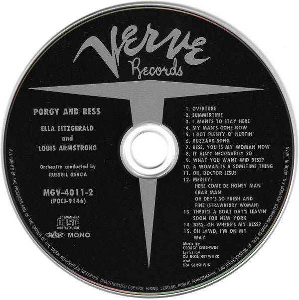 Ella Fitzgerald & Louis Armstrong : Porgy & Bess (CD, Album, Mono, Ltd, RE, RM, Pap)