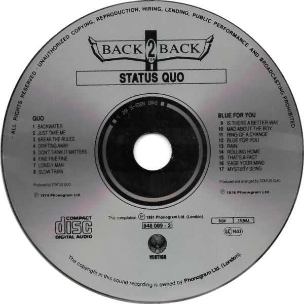Status Quo : Quo & Blue For You (CD, Comp)