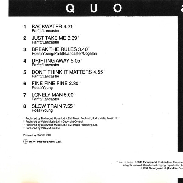 Status Quo : Quo & Blue For You (CD, Comp)