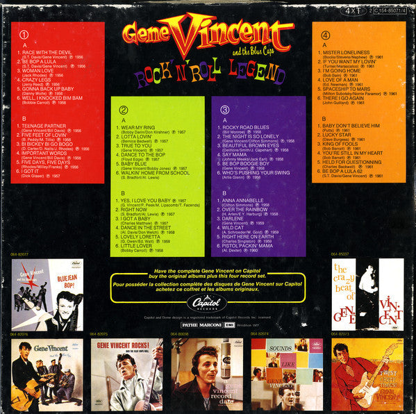 Gene Vincent & His Blue Caps : Rock 'N' Roll Legend (4xLP, Comp, Mono + 7", Mono + Box)