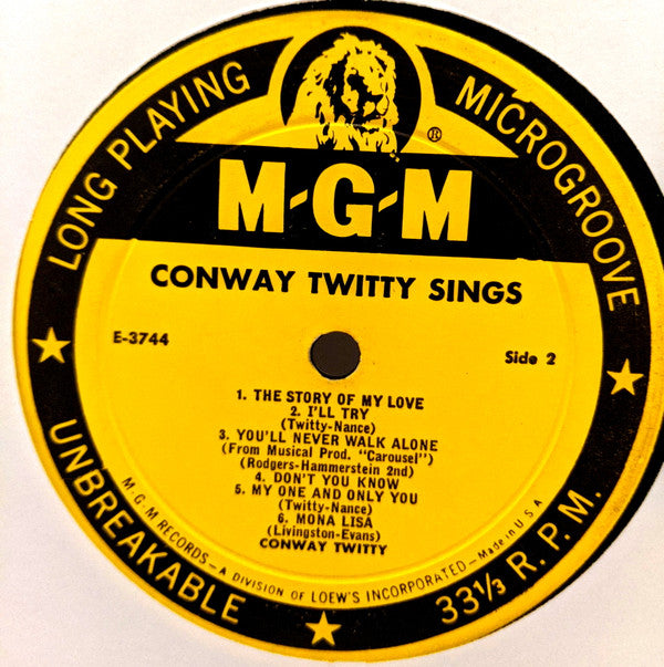 Conway Twitty : Conway Twitty Sings (LP, Album, Mono)