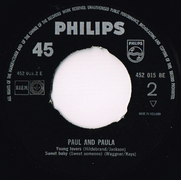 Paul & Paula : Hey Paula / Gee Baby / Young Lovers / Sweet Baby (7", EP, Mono)