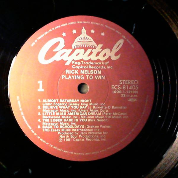 Ricky Nelson (2) : Playing To Win (LP, Album)