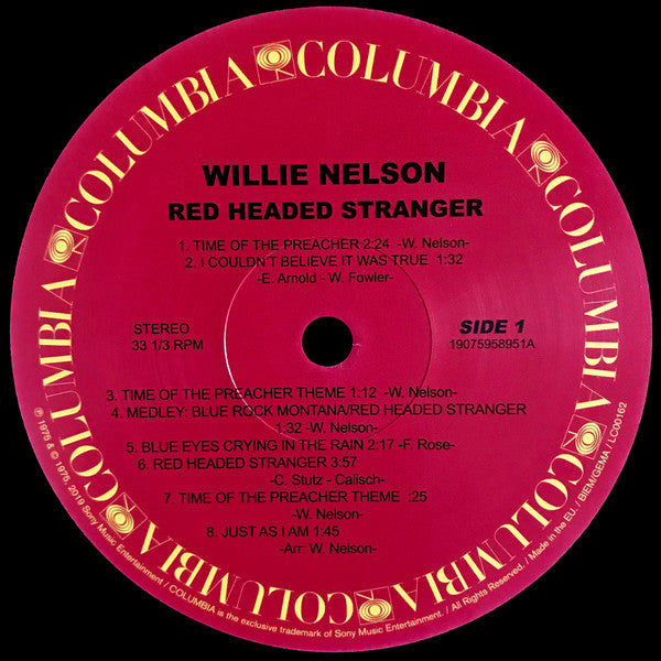 Willie Nelson : Red Headed Stranger (LP, Album, RE)