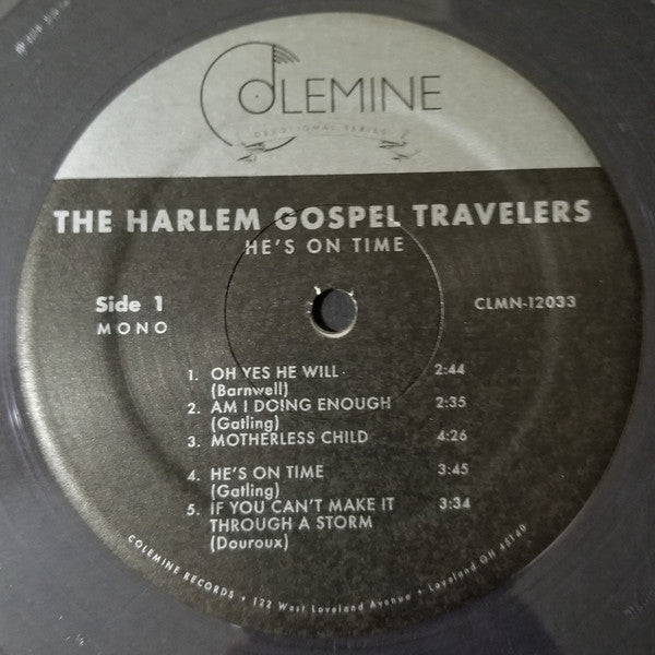 The Harlem Gospel Travelers : He's On Time (LP, Mono, Ltd, Num, Cle)