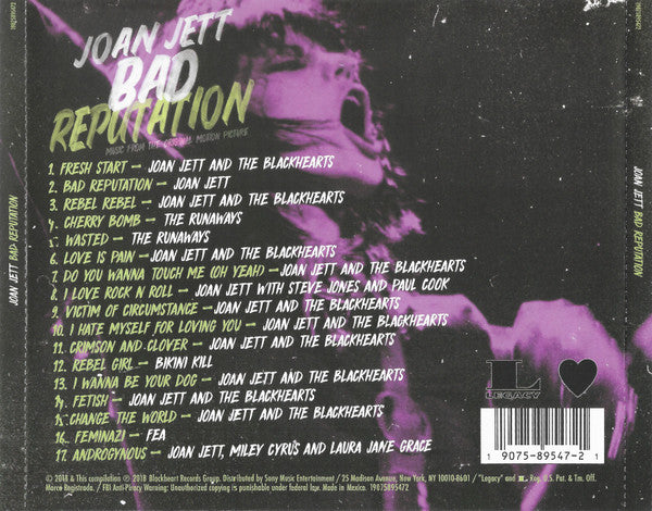 Joan Jett : Bad Reputation (Music From The Original Motion Picture) (CD, Comp)