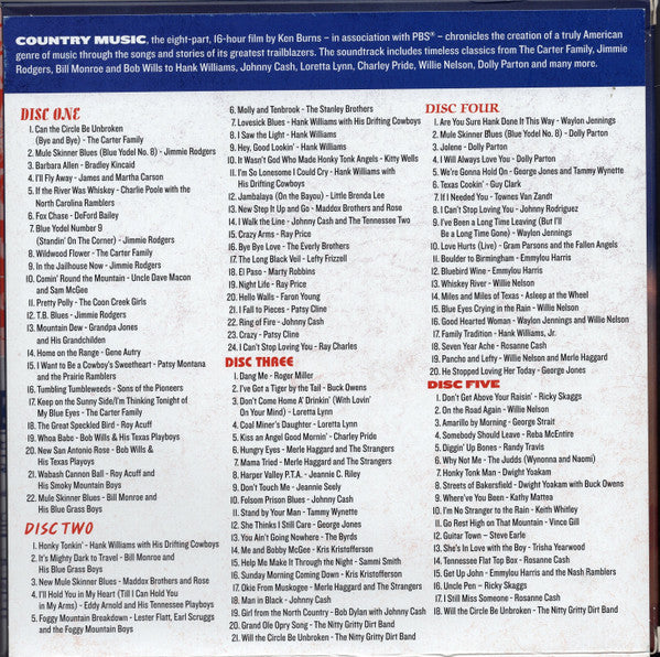 Various : Country Music - A Film By Ken Burns (The Soundtrack) (5xCD, Comp)