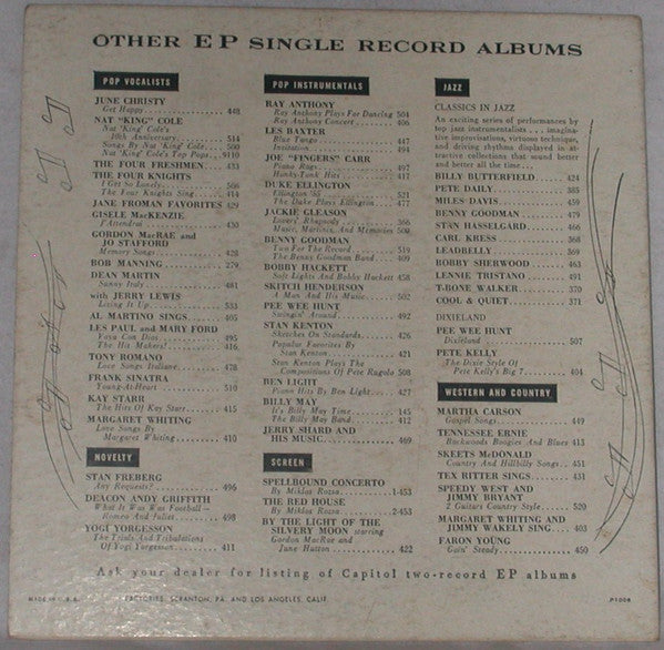 Nat King Cole : Moods In Song (7", EP)