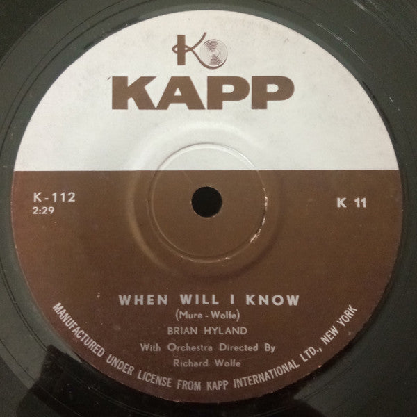 Brian Hyland : Lipstick On Your Lips (7")