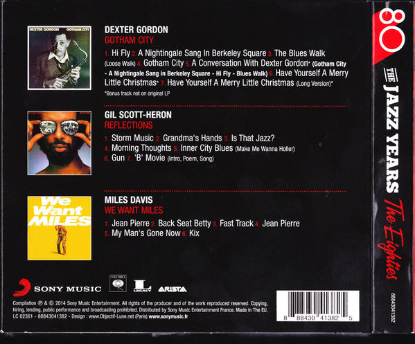 Dexter Gordon - Gil Scott-Heron - Miles Davis : The Jazz Years - The Eighties (3xCD, Comp)