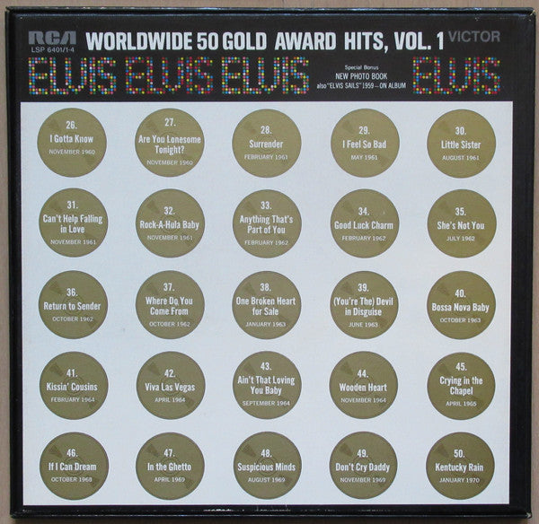 Elvis Presley : Worldwide 50 Gold Award Hits, Vol. 1 (4xLP, Comp, Box)