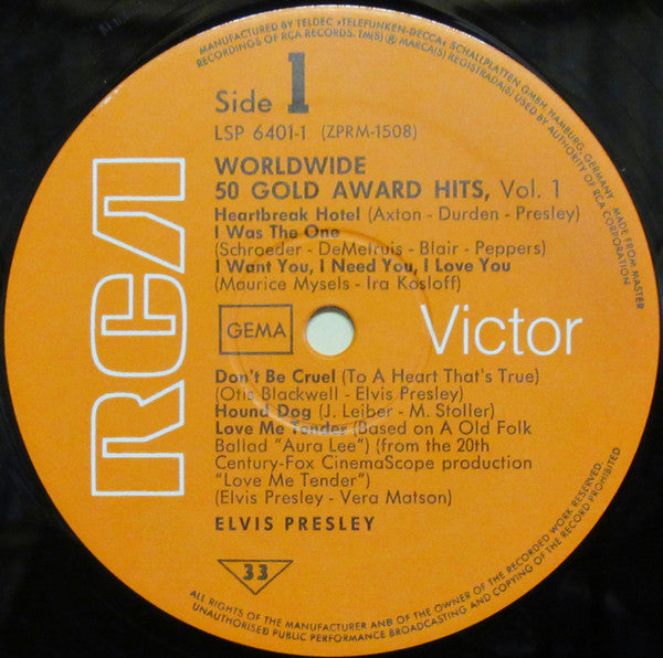 Elvis Presley : Worldwide 50 Gold Award Hits, Vol. 1 (4xLP, Comp, Box)
