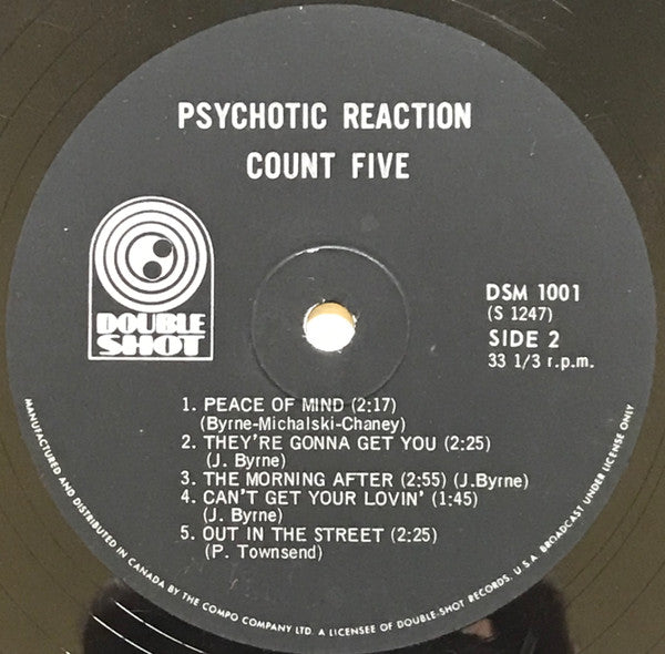 Count Five : Psychotic Reaction (LP, Album, Mono, Bla)