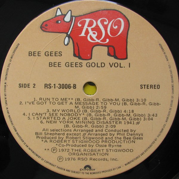 Bee Gees : Bee Gees Gold - Volume One (LP, Comp)