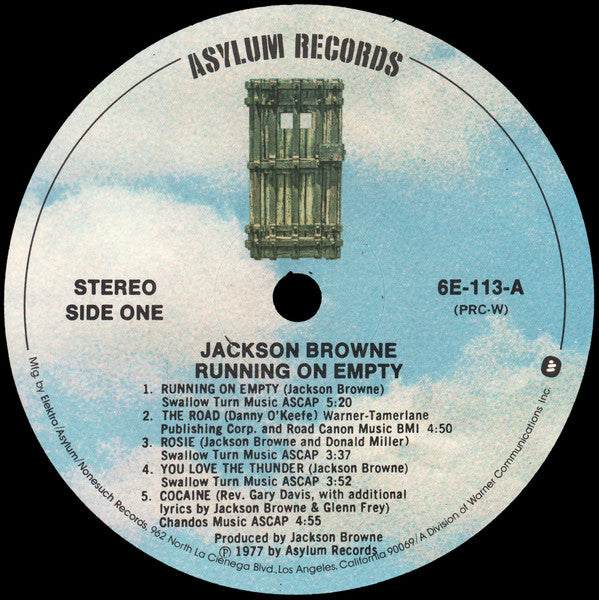 Jackson Browne : Running On Empty (LP, Album, PRC)
