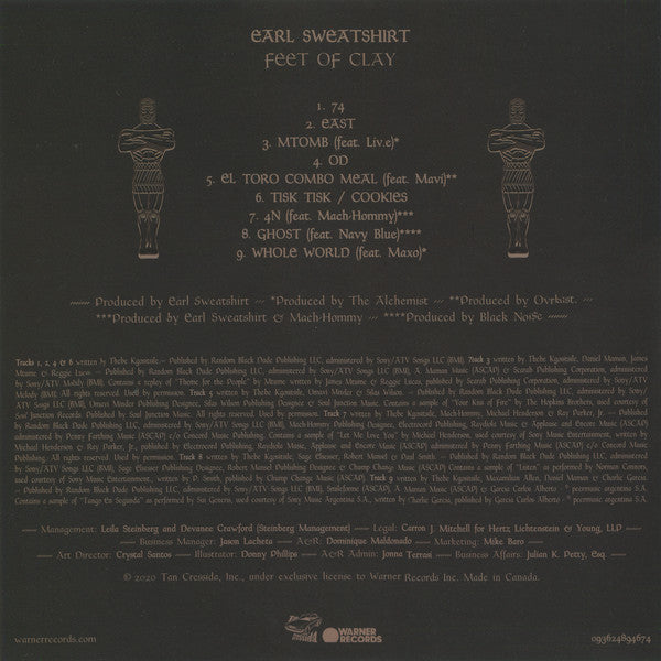 Earl Sweatshirt : Feet Of Clay (LP, S/Sided, Album, Dlx, Etch)