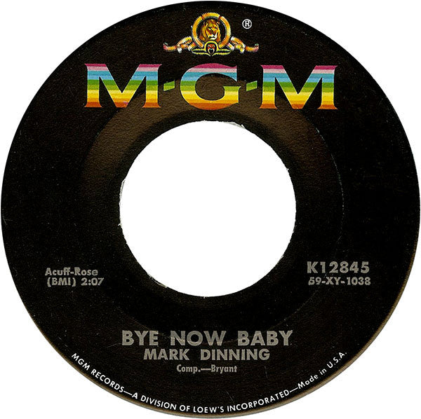 Mark Dinning : Teen Angel / Bye Now Baby (7", Single, Scr)