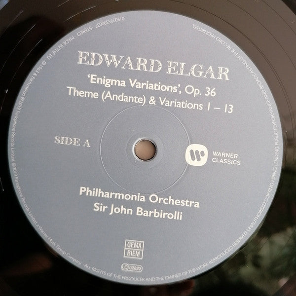 Sir Edward Elgar, Sir John Barbirolli, Philharmonia Orchestra : Enigma Variations, etc. (LP, Album, RM, 180)