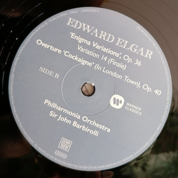 Sir Edward Elgar, Sir John Barbirolli, Philharmonia Orchestra : Enigma Variations, etc. (LP, Album, RM, 180)