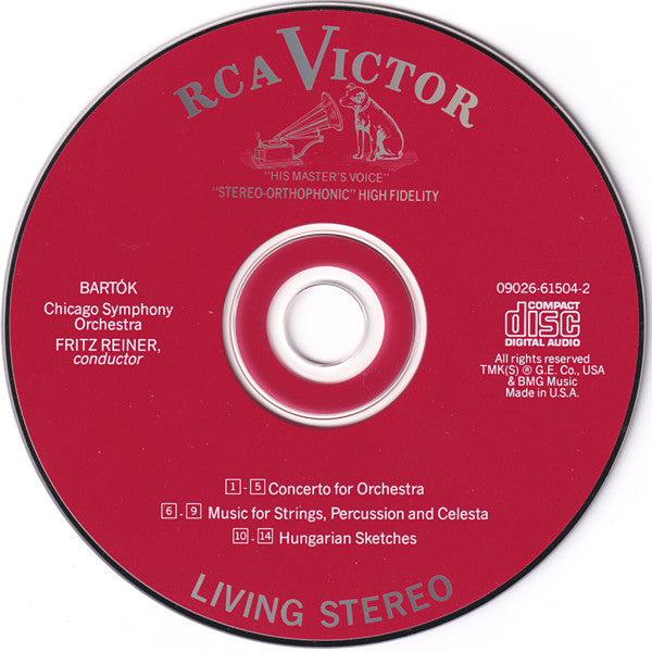 Béla Bartók - Fritz Reiner, The Chicago Symphony Orchestra : Concerto For Orchestra • Music For Strings, Percussion And Celesta • Hungarian Sketches (CD, Comp, RE, RM)