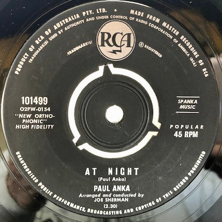 Paul Anka : Remember Diana (7")