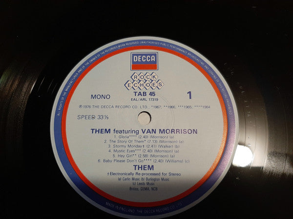 Them (3) Featuring Van Morrison : Them Featuring Van Morrison (LP, Comp, Mono)