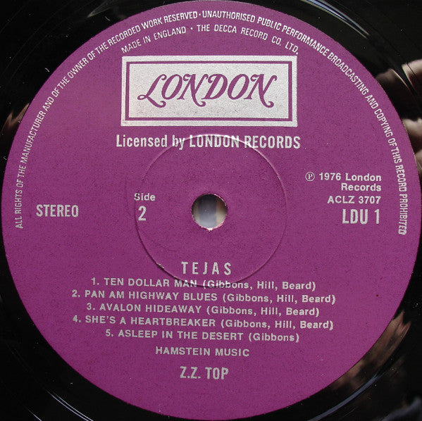ZZ Top : Tejas (LP, Album, Gat)