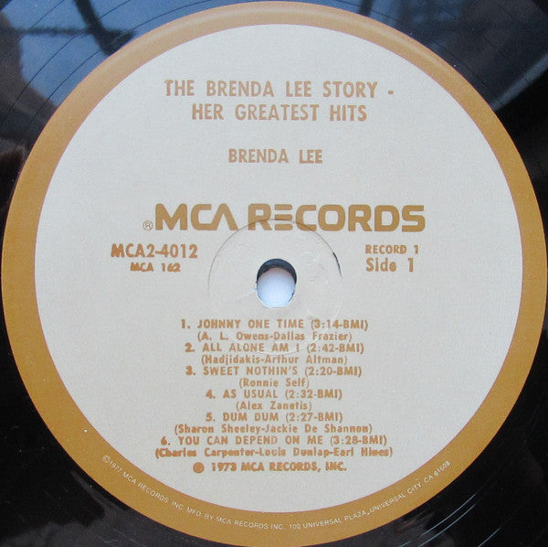 Brenda Lee : The Brenda Lee Story Her Greatest Hits (2xLP, Comp, Gat)