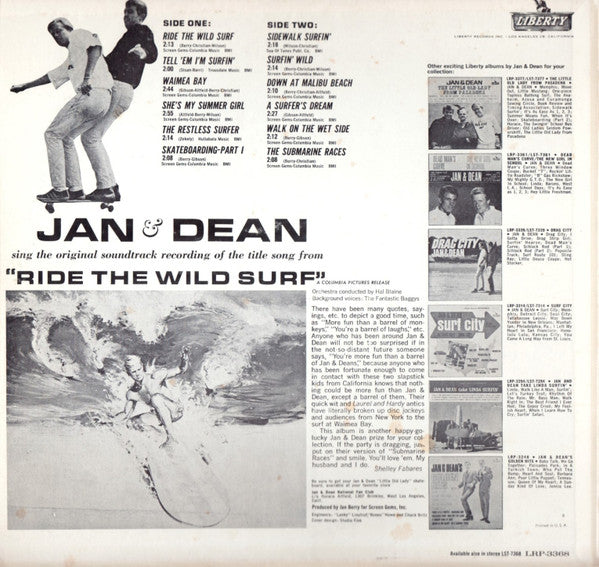 Jan & Dean : Ride The Wild Surf (LP, Album, Mono, Mon)