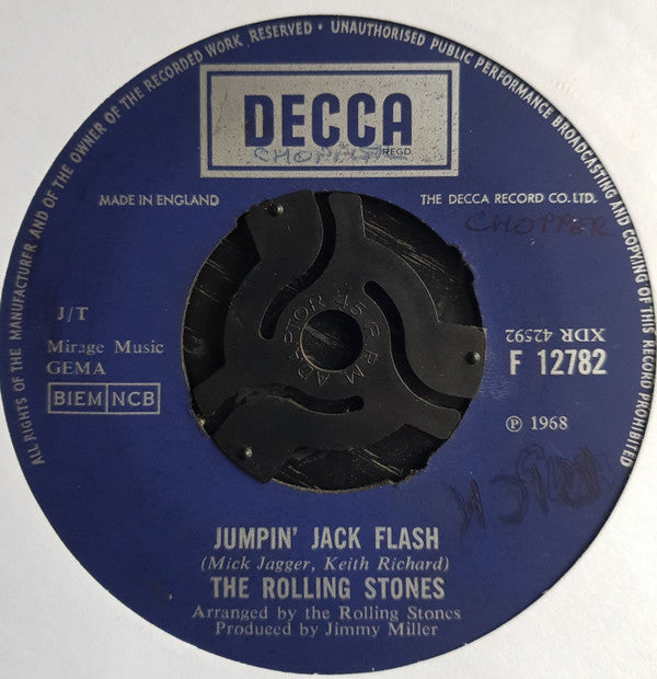 The Rolling Stones : Jumpin' Jack Flash (7", Single)