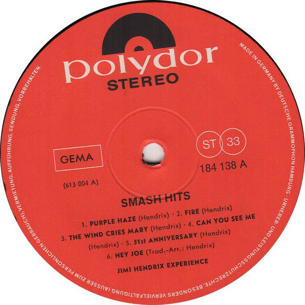 The Jimi Hendrix Experience : Smash Hits (LP, Comp)