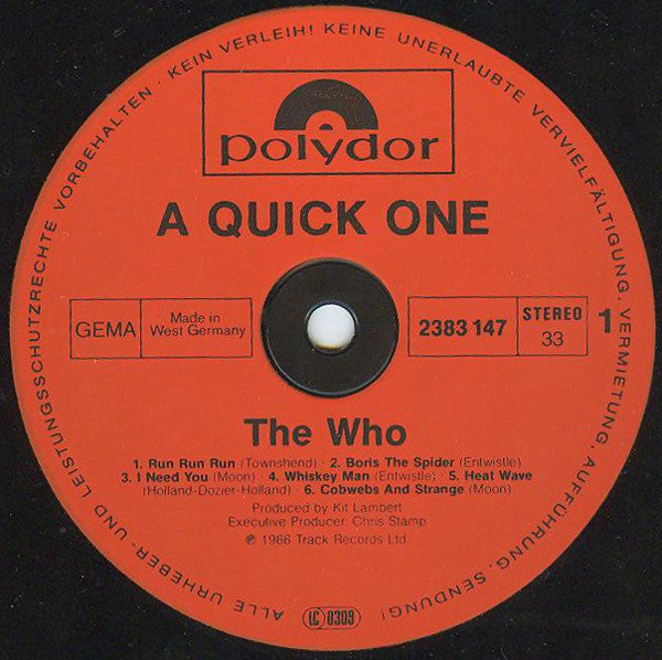 The Who : A Quick One (LP, Album, Ltd, RE)