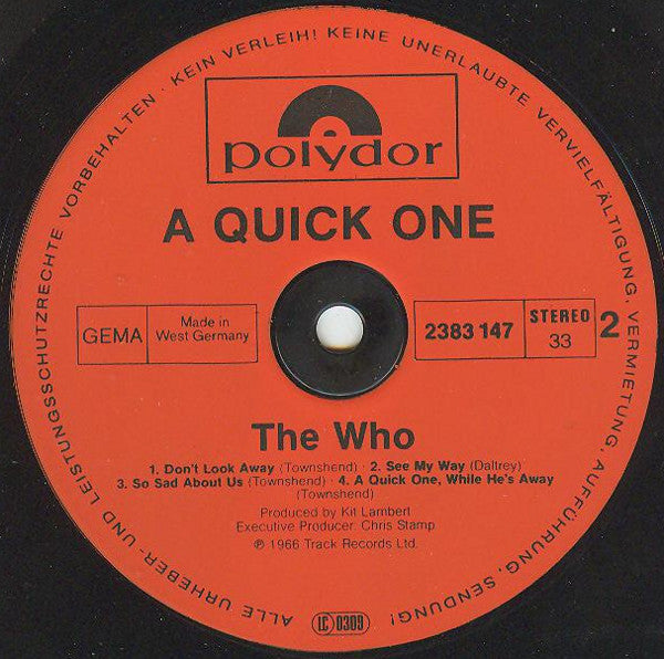 The Who : A Quick One (LP, Album, Ltd, RE)