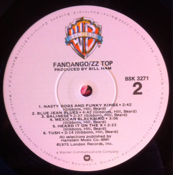 ZZ Top : Fandango! (LP, Album, RE, Jac)