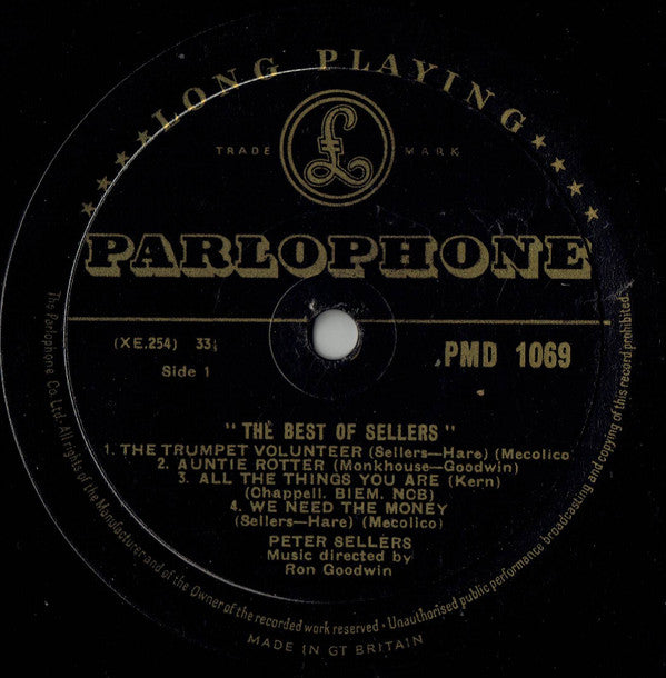 Peter Sellers : The Best Of Sellers (10", Mono, RE, RP)