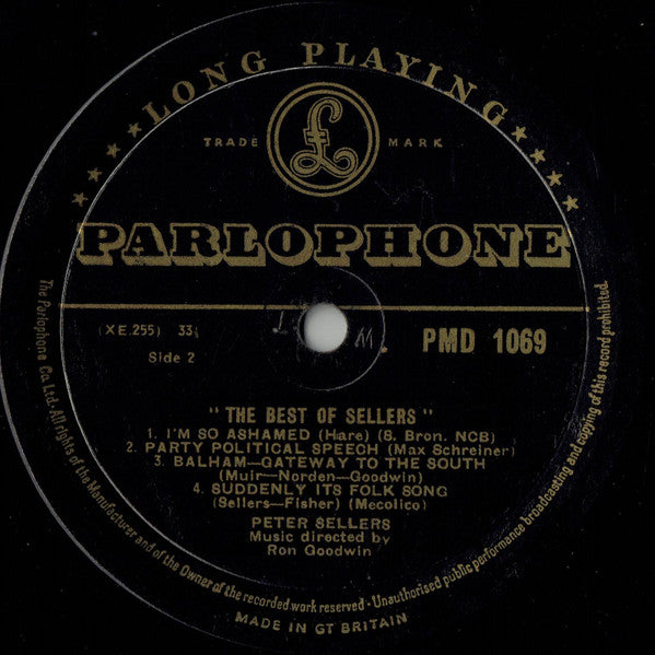 Peter Sellers : The Best Of Sellers (10", Mono, RE, RP)