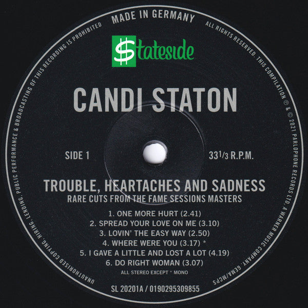 Candi Staton : Trouble, Heartaches And Sadness (Rare Cuts From The Fame Session Masters) (LP, RSD, Comp, Mono)